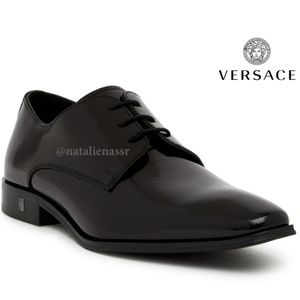 VERSACE Men's Black Leather Oxford